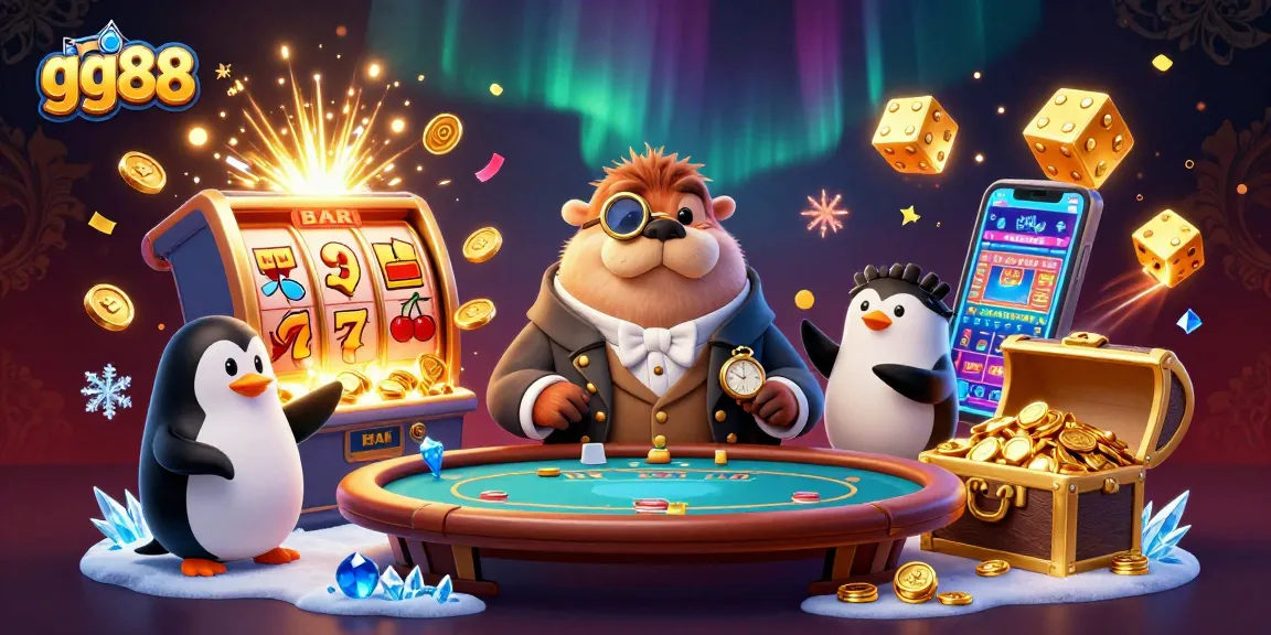 Engage with thrilling gameplay at gg88 featuring a jolly walrus playing poker underwater.