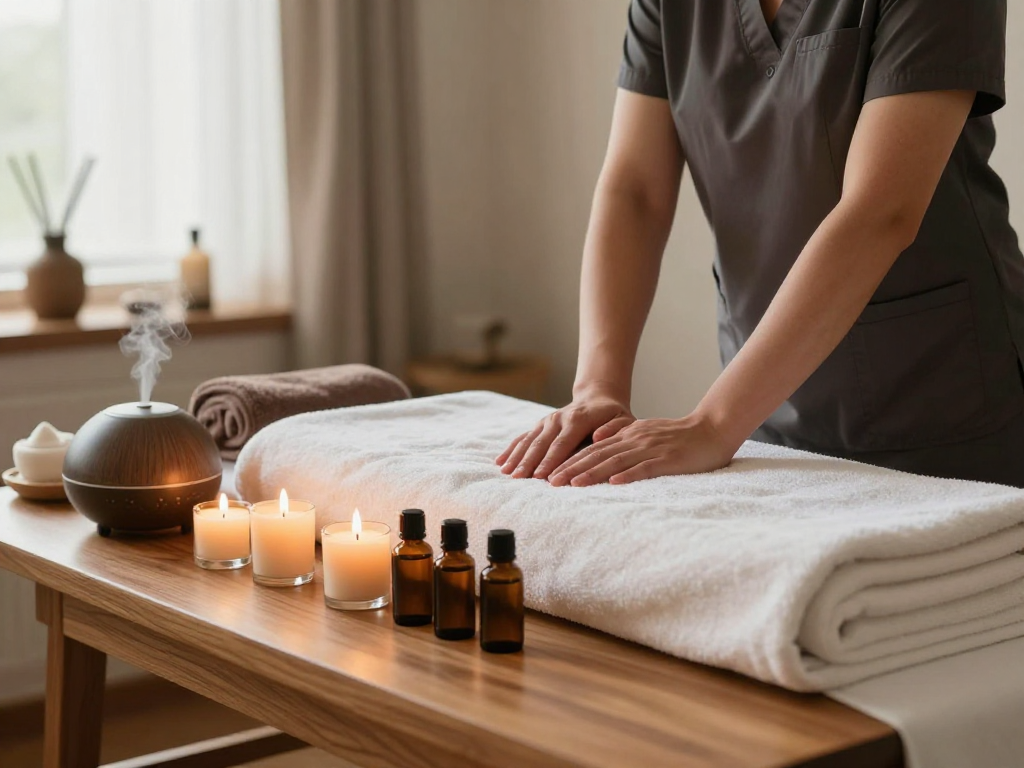 Experience tranquility with 성남출장안마 in a serene home massage setting.