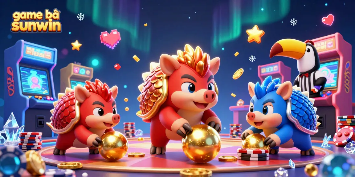 Experience excitement with game bài sunwin as rival pangolins roll into golden balls and poker chips.