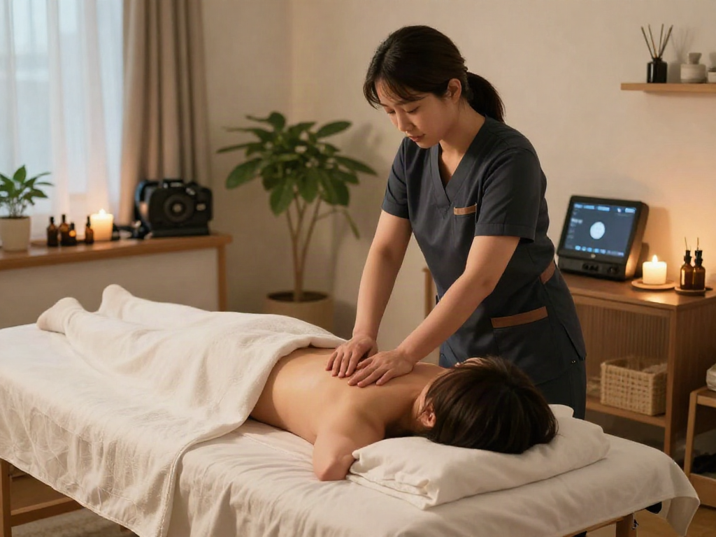 Experience 시흥출장마사지 in a serene home massage setup with professional therapist.