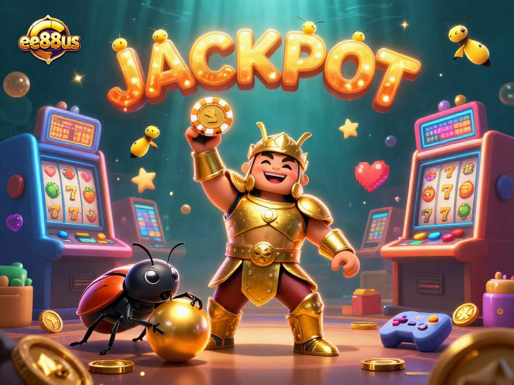 Celebrate wins at ee88us with our vibrant 3D illustration showcasing big jackpot moments!