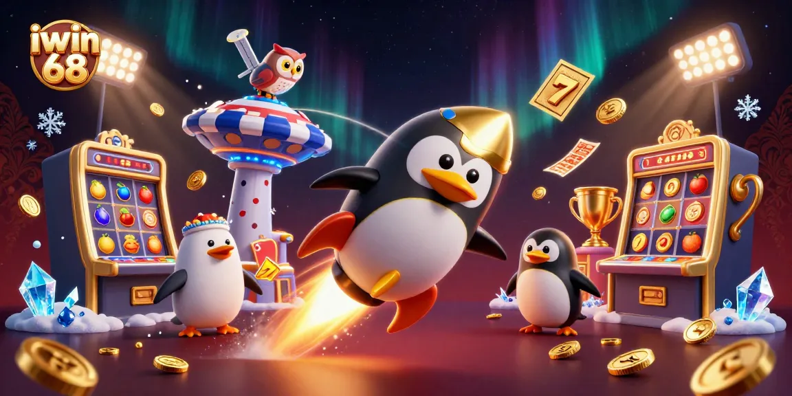 Experience thrilling slots at iwin 68 with an engaging casino adventure illustration featuring lucky symbols and a dynamic atmosphere.