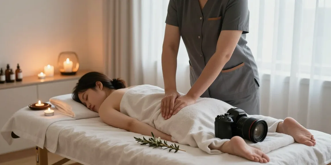 대전마사지 테라피 룸에서 전문 관리사가 고객에게 스웨디시 마사지를 제공하는 편안한 모습