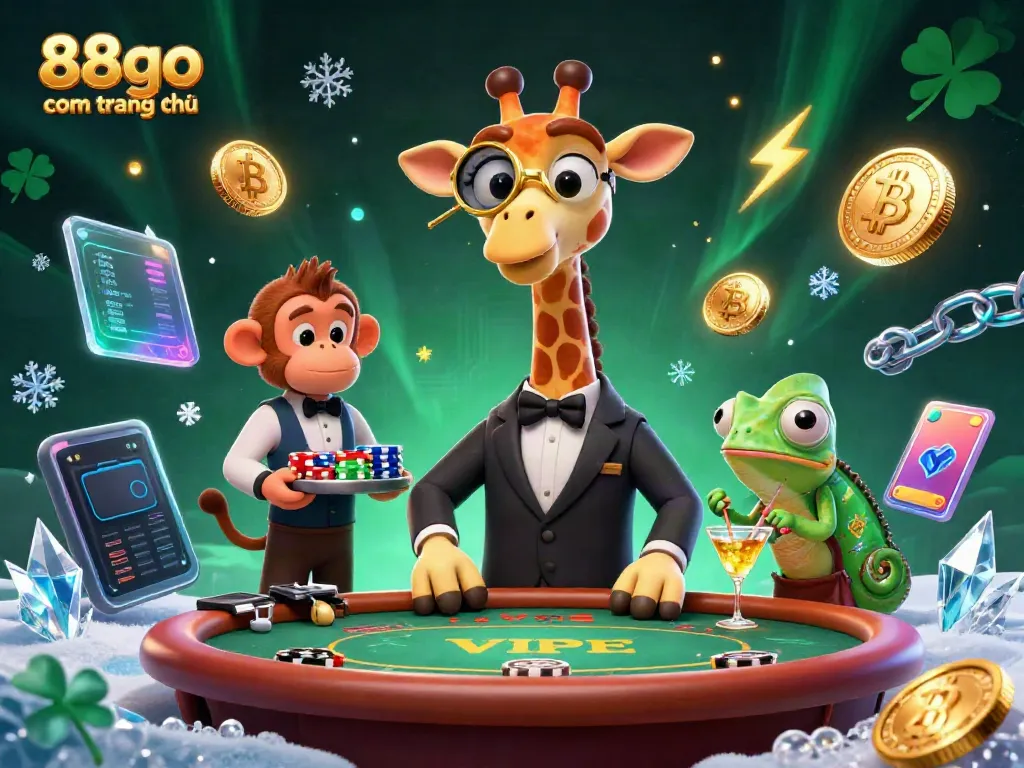 Experience the thrill of 88go com trang chủ at a luxurious casino with vibrant characters and rich gaming elements.